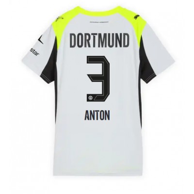 Ženski Nogometni dresi Borussia Dortmund Waldemar Anton #3 Gostujoči 2025-26 Kratek Rokav Ženski Nogometni dresi Borussia Dortmund Waldemar Anton #3 Gostujoči 2025-26 Kratek Rokav